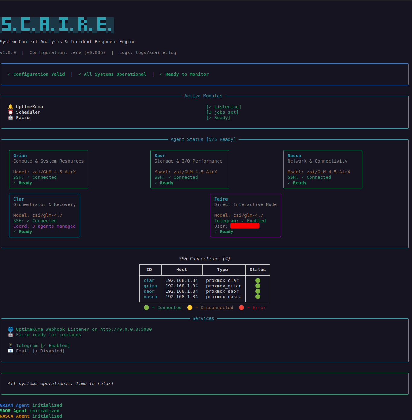 S.C.A.I.R.E Terminal CLI